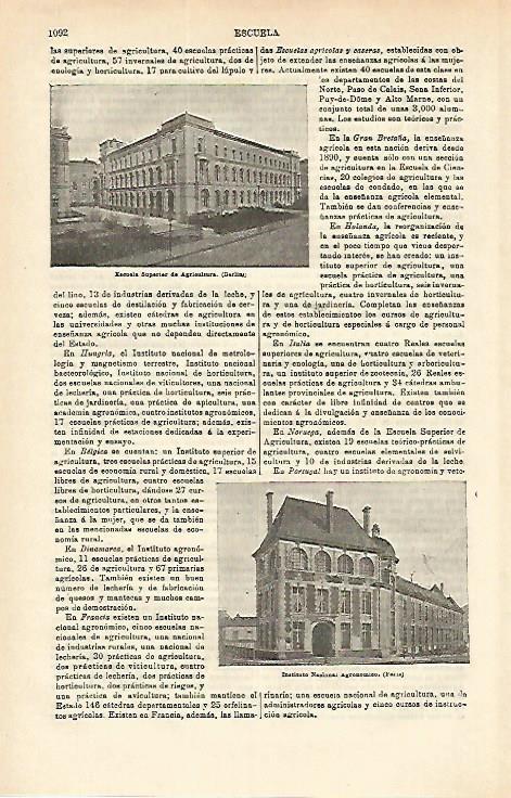 LAMINA ESPASA 16649: Escuela Superior de Agricultura de Berlin