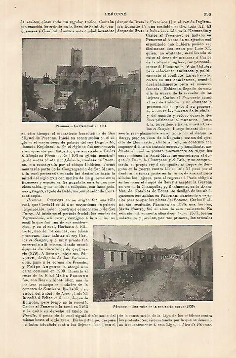 LAMINA ESPASA 18024: Caatedral de Peronne en 1914