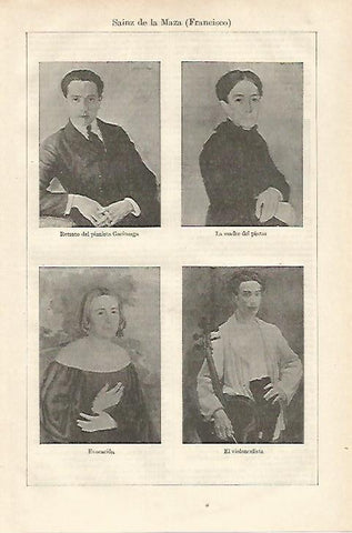 LAMINA ESPASA 18138: Retratos por F. Sainz de la Maza
