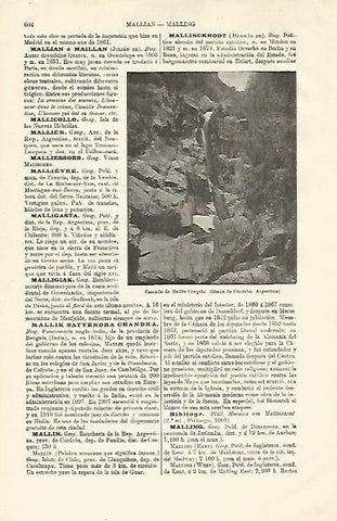 LAMINA ESPASA 18587: Cascada de Mallin Cosquin Argentina