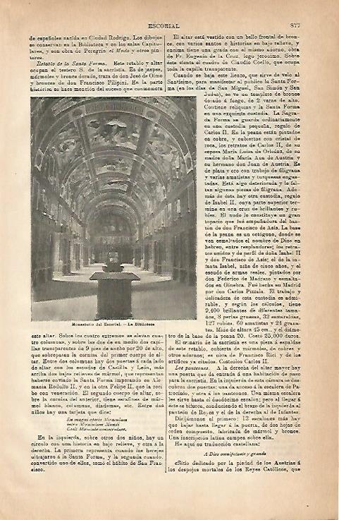 LAMINA ESPASA 18900: Biblioteca de El Escorial