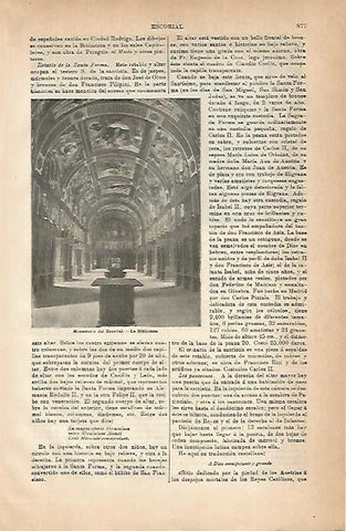 LAMINA ESPASA 18900: Biblioteca de El Escorial
