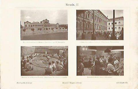LAMINA ESPASA 18949: Escuela de El Masnou Maristas de Barcelona Sagrada Familia y  Bellas Artes de Barcelona