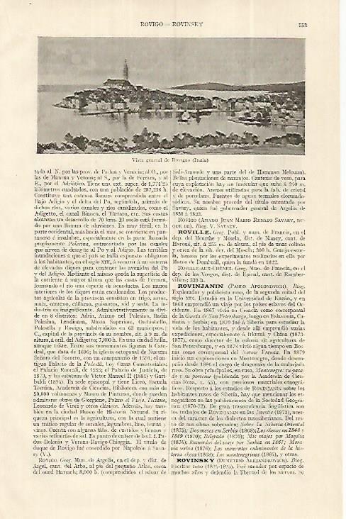 LAMINA ESPASA 19293: Vista de Rovigno.Italia