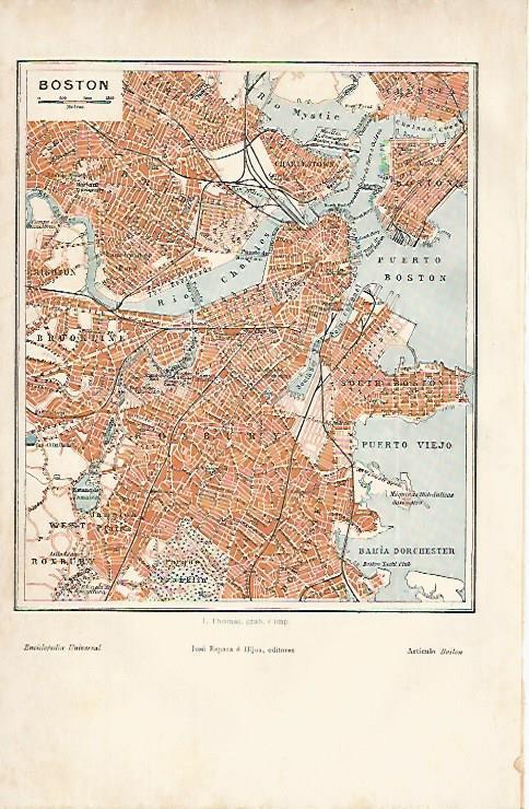 LAMINA ESPASA 11736: Plano de Boston Estados Unidos