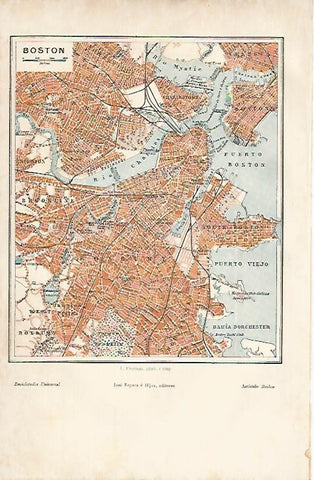 LAMINA ESPASA 11736: Plano de Boston Estados Unidos