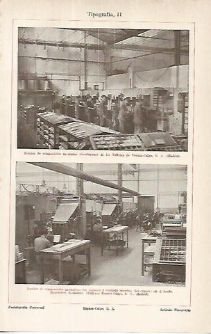 LAMINA ESPASA 8501: Seccion de composicion mecanica de la Editorial Espasa Calpe en Madrid