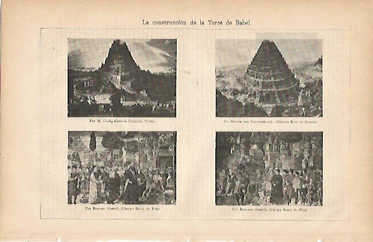 LAMINA ESPASA 9646: Construccion de la Torre de Babel