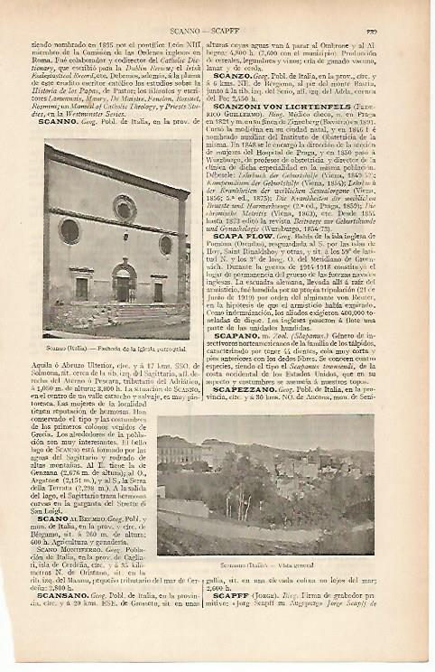 LAMINA ESPASA 19593: Scanno y Scansano Italia