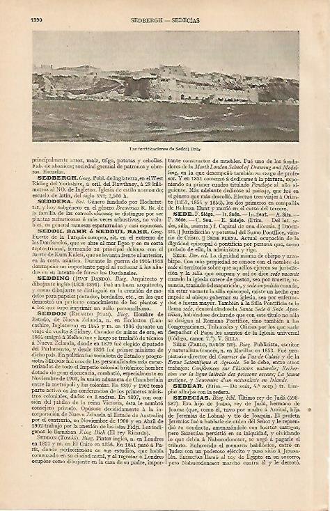 LAMINA ESPASA 19660: Fortificacion de Seddil Bahr Turquia