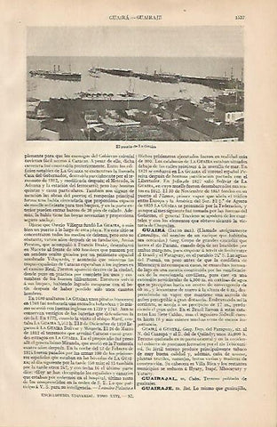LAMINA ESPASA 2232: El puerto de La Guaira Venezuela