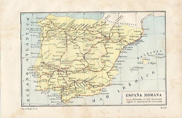 LAMINA ESPASA 19932: Mapa de España Romana