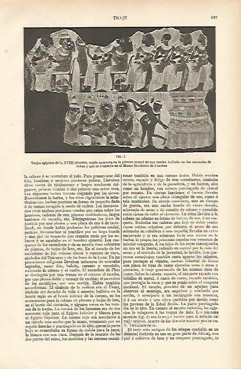 LAMINA ESPASA 11047: Trajes egipcios de la XVIII Dinastia