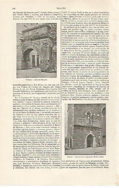 LAMINA ESPASA 20412: Arco de Ricardo en Trieste Italia