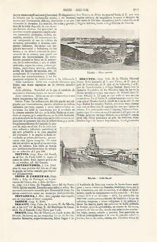 LAMINA ESPASA 20832: Vista y Calle Mayor de Irkutsk Rusia