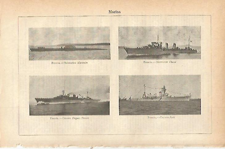 LAMINA ESPASA 7821: Barcos de la Marina de Francia