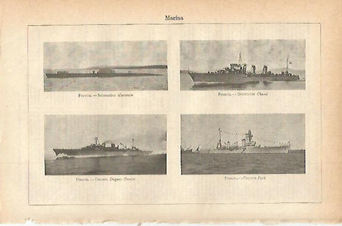 LAMINA ESPASA 7821: Barcos de la Marina de Francia