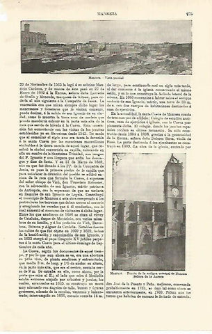LAMINA ESPASA 18642: Vista y Catedral de Manresa