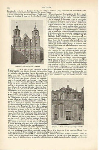 LAMINA ESPASA 1676: Palacio de San Cayetano Zaragoza