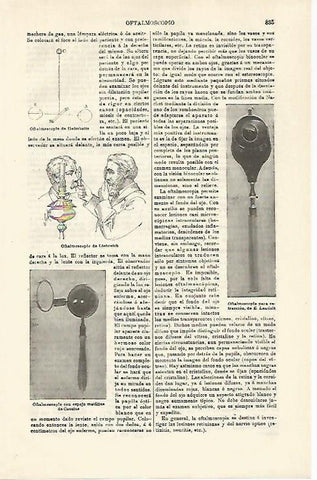 LAMINA ESPASA 21335: Tipos de oftalmoscopios