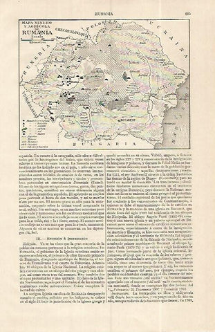 LAMINA ESPASA 19349: Mapa minero y agricola de Rumania