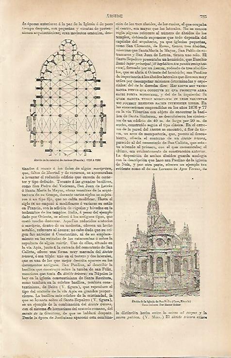 LAMINA ESPASA 13195: Abside de la Catedral de San Pedro en Caen Francia