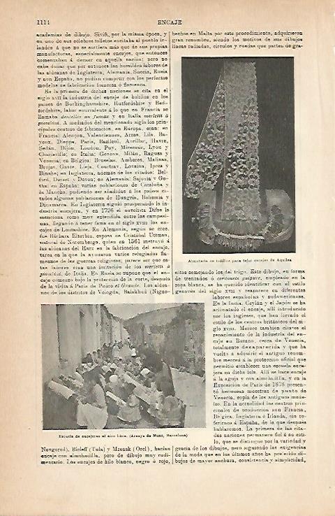 LAMINA ESPASA 6903: Almohada de bolillos de Aquilea. Escuela de encajeras en Arenys de Munt Barcelona