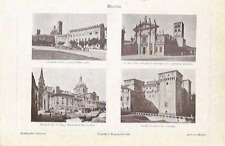 LAMINA ESPASA 4000: Vistas de Mantua Italia