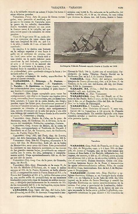 LAMINA ESPASA 4888: La fragata Villa de Palamos varada en Tarifa en 1903