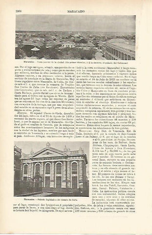 LAMINA ESPASA 4040: Vista parcial de Maracaibo (Venezuela)