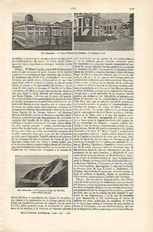 LAMINA ESPASA 18389: Palacio de Justicia en San Sebastian