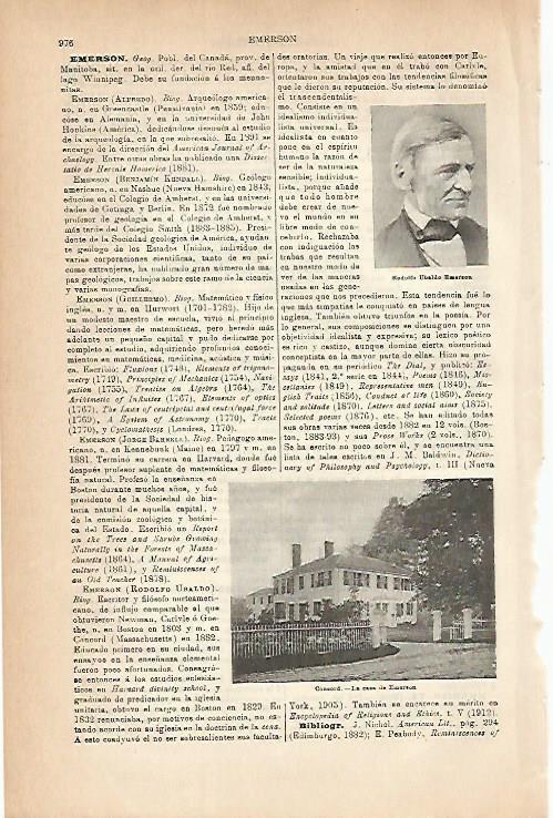 LAMINA ESPASA 6891: Casa de Emerson en Concord Estados Unidos