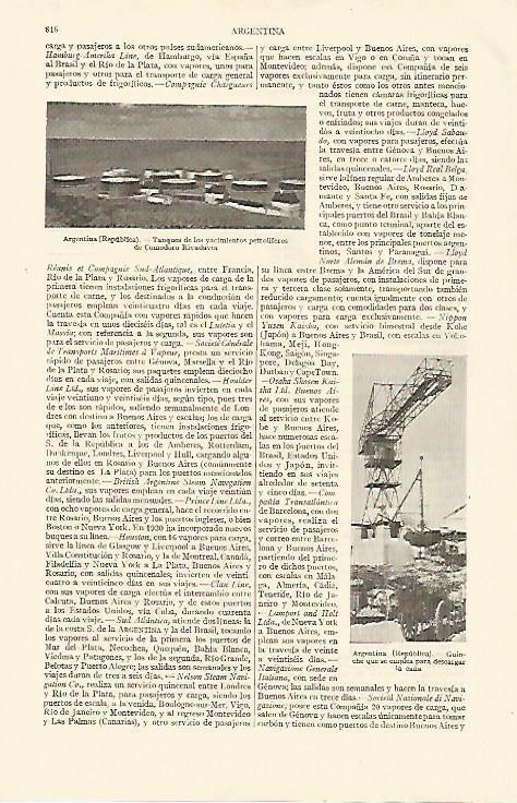 LAMINA ESPASA 10887: Comodoro Rivadavia en Argentina