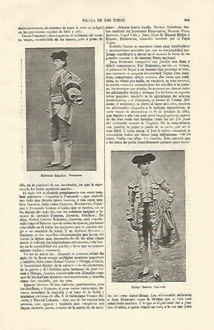 LAMINA ESPASA 21982: Los toreros Frascuelo y Guerrita