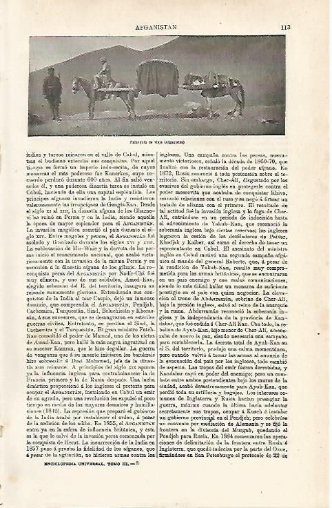 LAMINA ESPASA 15351: Palaquin de viaje en Afganistan