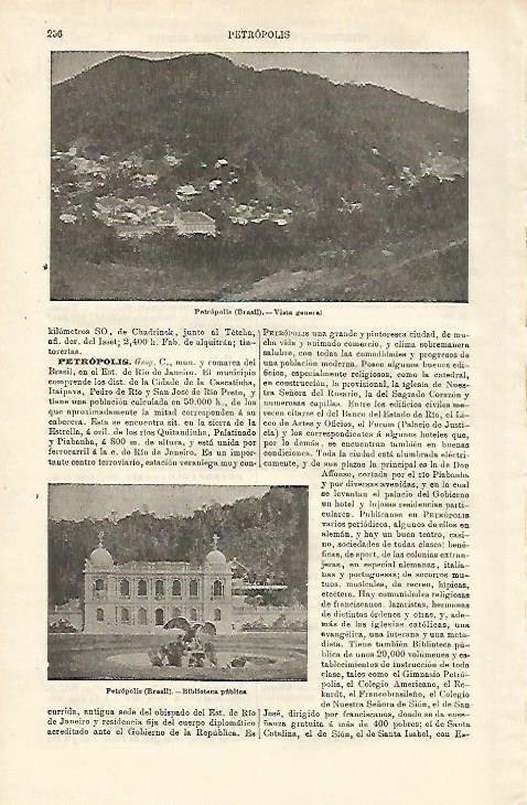 LAMINA ESPASA 23160: Vista de Petropolis Brasil