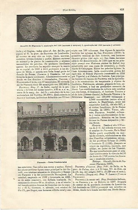 LAMINA ESPASA 23174: Ayuntamiento de Piacenza