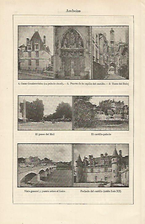 LAMINA ESPASA 23661: Vistas de Amboise