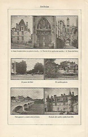 LAMINA ESPASA 23661: Vistas de Amboise