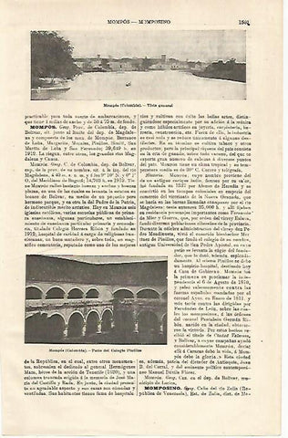 LAMINA ESPASA 24228: Vista de Mompos en Colombia