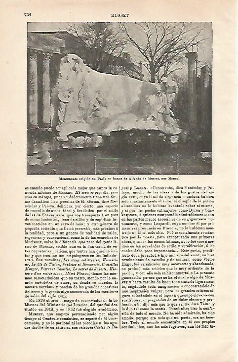 LAMINA ESPASA 24614: Monumento a Musset en Paris