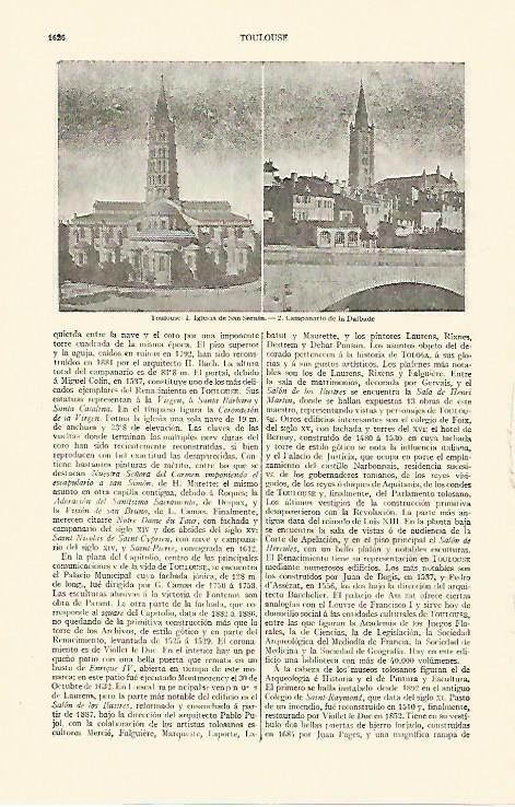 LAMINA ESPASA 1388: Vistas de Toulouse Francia