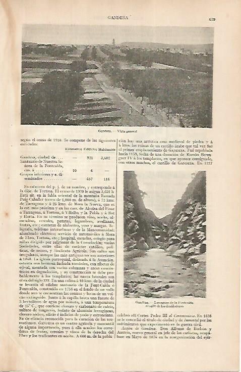 LAMINA ESPASA 24846: Vista de Gandesa