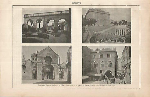 LAMINA ESPASA 24936: Palacio Doria Villa Pallaviccini y Palacio de San Jorge en Genova