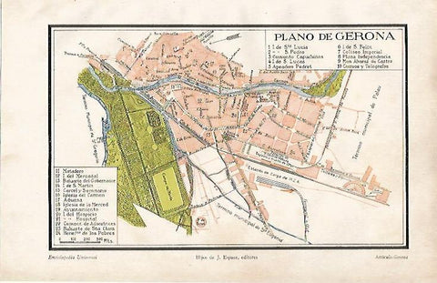 LAMINA ESPASA 24957: Plano de Girona