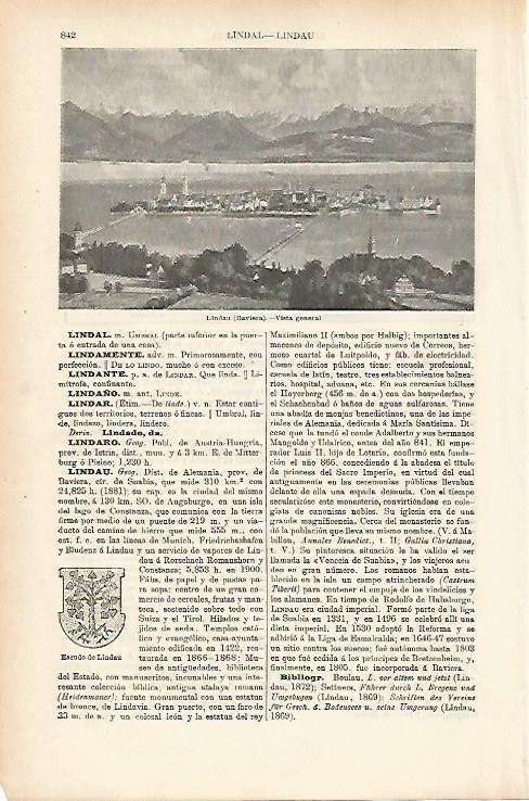 LAMINA ESPASA 25711: Vista de Lindau Alemania