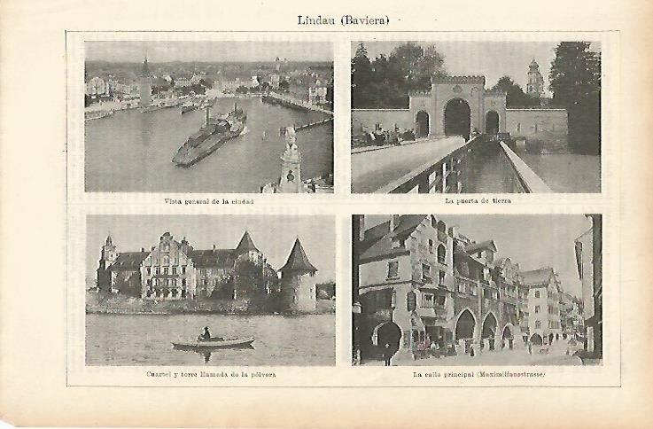 LAMINA ESPASA 25712: Vistas de Lindau Alemania