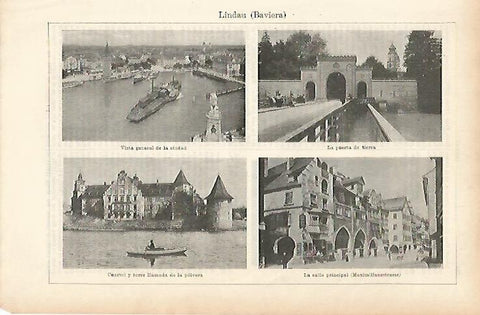 LAMINA ESPASA 25712: Vistas de Lindau Alemania