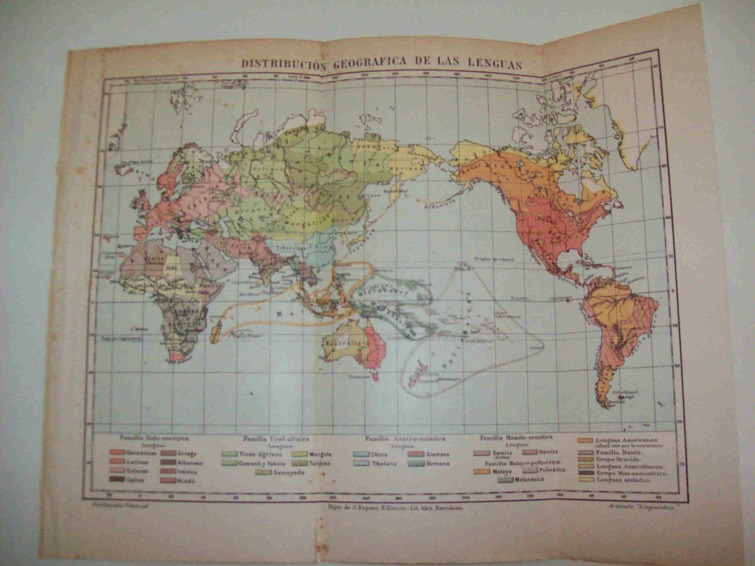 LAMINA ESPASA 25719: Mapa mundial de las lenguas