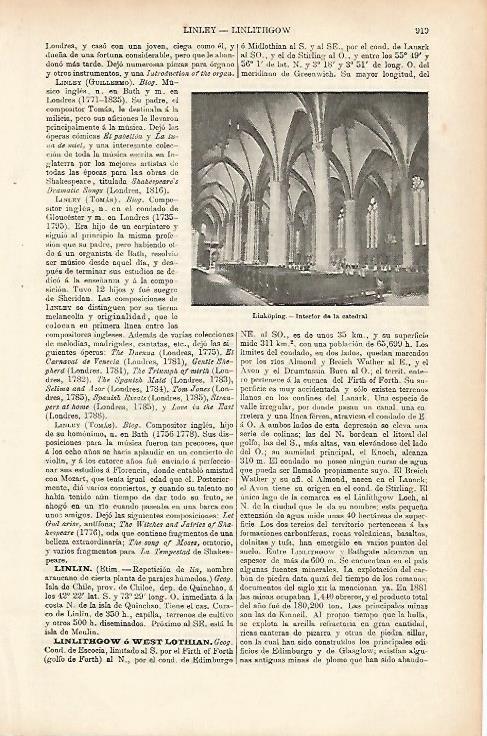 LAMINA ESPASA 25722: Interior de la Catedral de Linoping Suecia